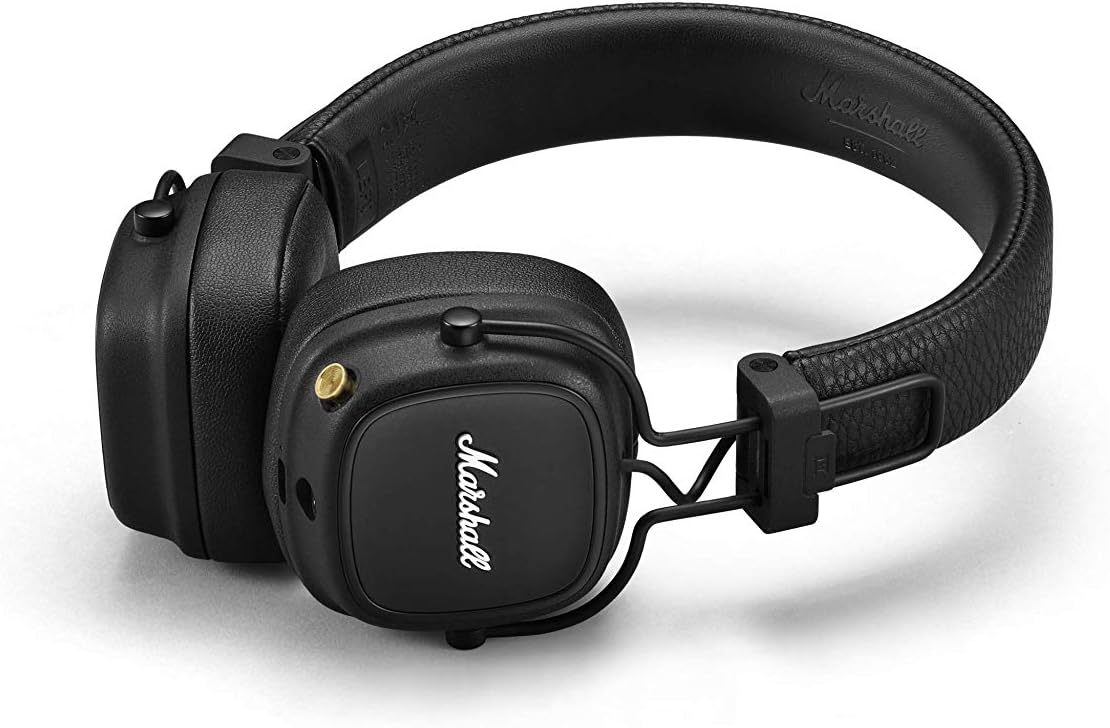 Marshall Major IV On Ear BlueTooth Headphones, Wireless Earphones, Foldable, 80+ Hours Wireless playtime- Black