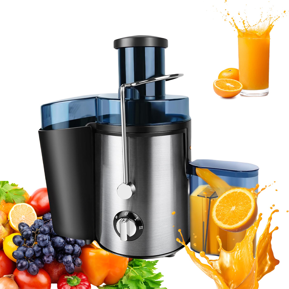 Image of 1000w Stainless Steel Vegetable And Fruit Juicer, Centrifugal Juicer Machine, Vegetable Juice Extractor, 65mm Wide Mouth Centrifugal Juicer With 500ml Capacity, Settings For Fast Juicing