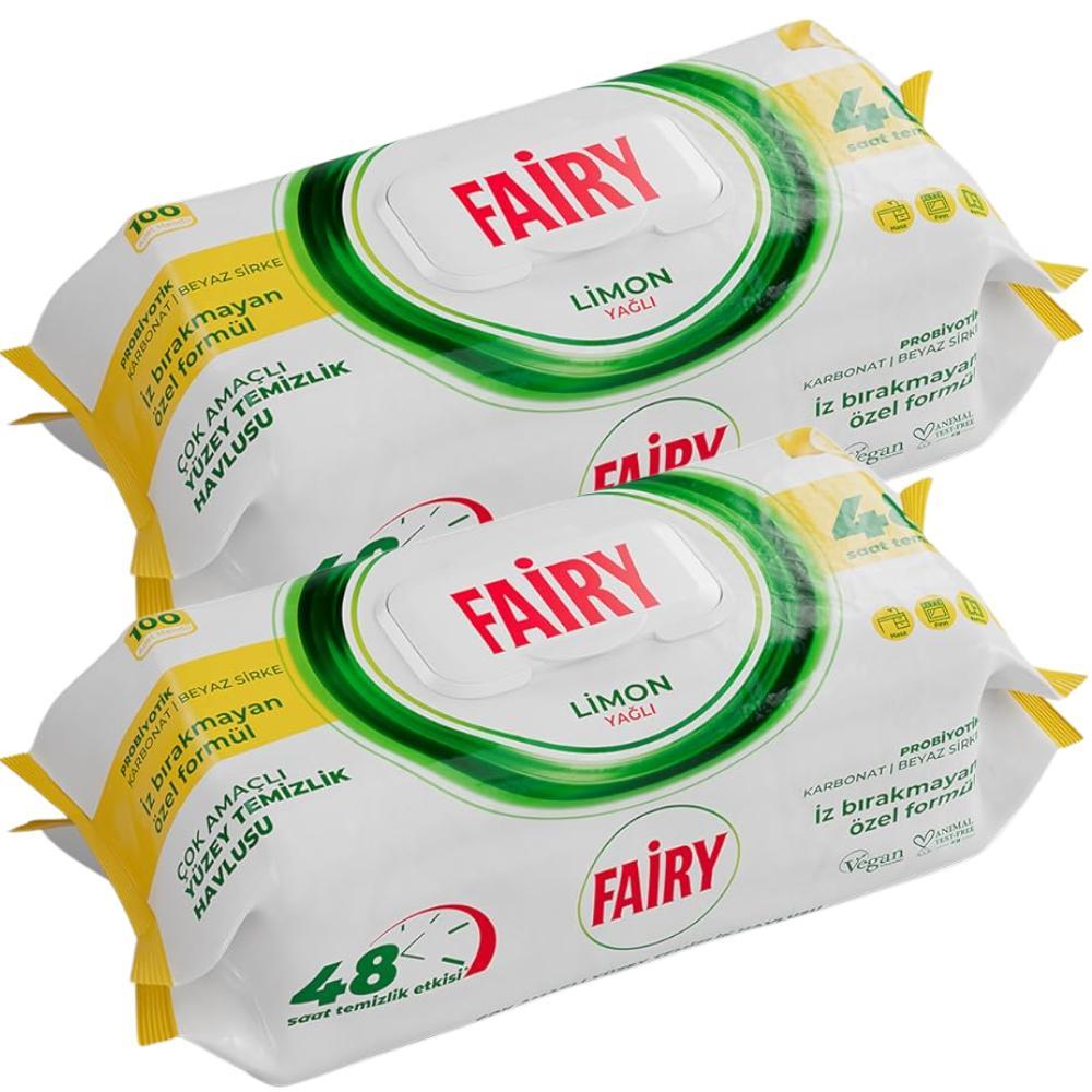 TEMU Fairy Scented Surface Cleaning Wipes - In Pack Of 2 X 100 Wipes (200 Wipes), Disposable Antibacterial Household Cleaning Wipes For Kitchen &
