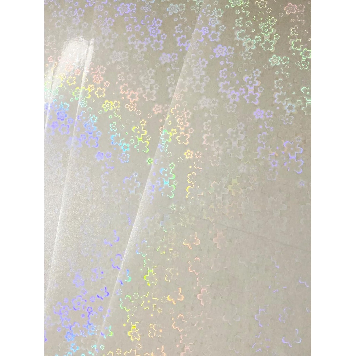 TEMU 10 Sheets Self Adhesive Floral Pattern Transparent Holographic Vinyl Overlay Sheets Stickers – Sticker Overlay, Transparent Film, Film, Cold
