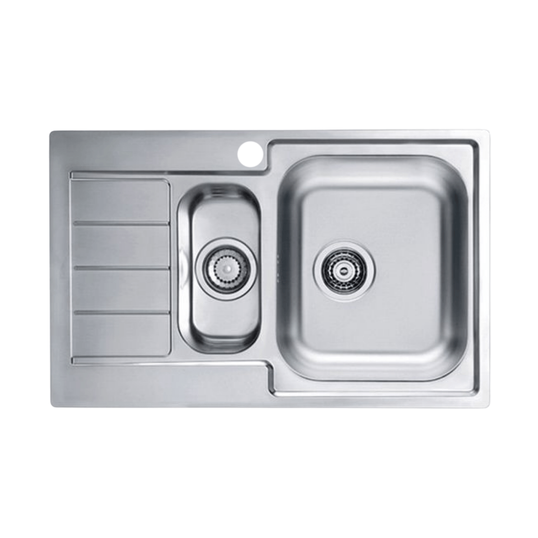 Image of Vbchome Stainless Steel Sink 79x50 Cm Built-in Sink With Faucet Hole, Drainer Board, Left-handed Camping Kitchen Sink, 1.5 Basin, Drain Assembly