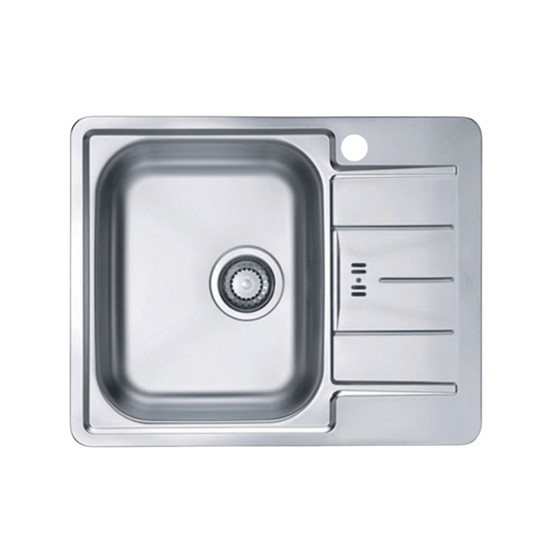 Image of Vbchome Stainless Steel Sink 62 X 50 Cm Built-in Sink With Faucet Hole, Drainer Board, Right-hand Camping Kitchen Sink With Drain Assembly