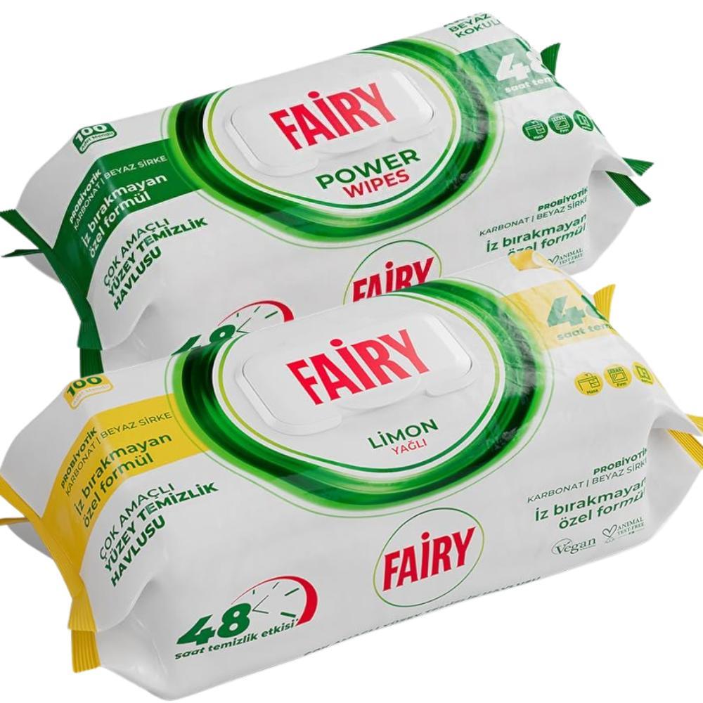 TEMU Fairy & White Soap Scented Surface Cleaning Wipes Mix - In Pack Of 2 X 100 Wipes (200 Wipes), Disposable Antibacterial Household Cleaning Wipes