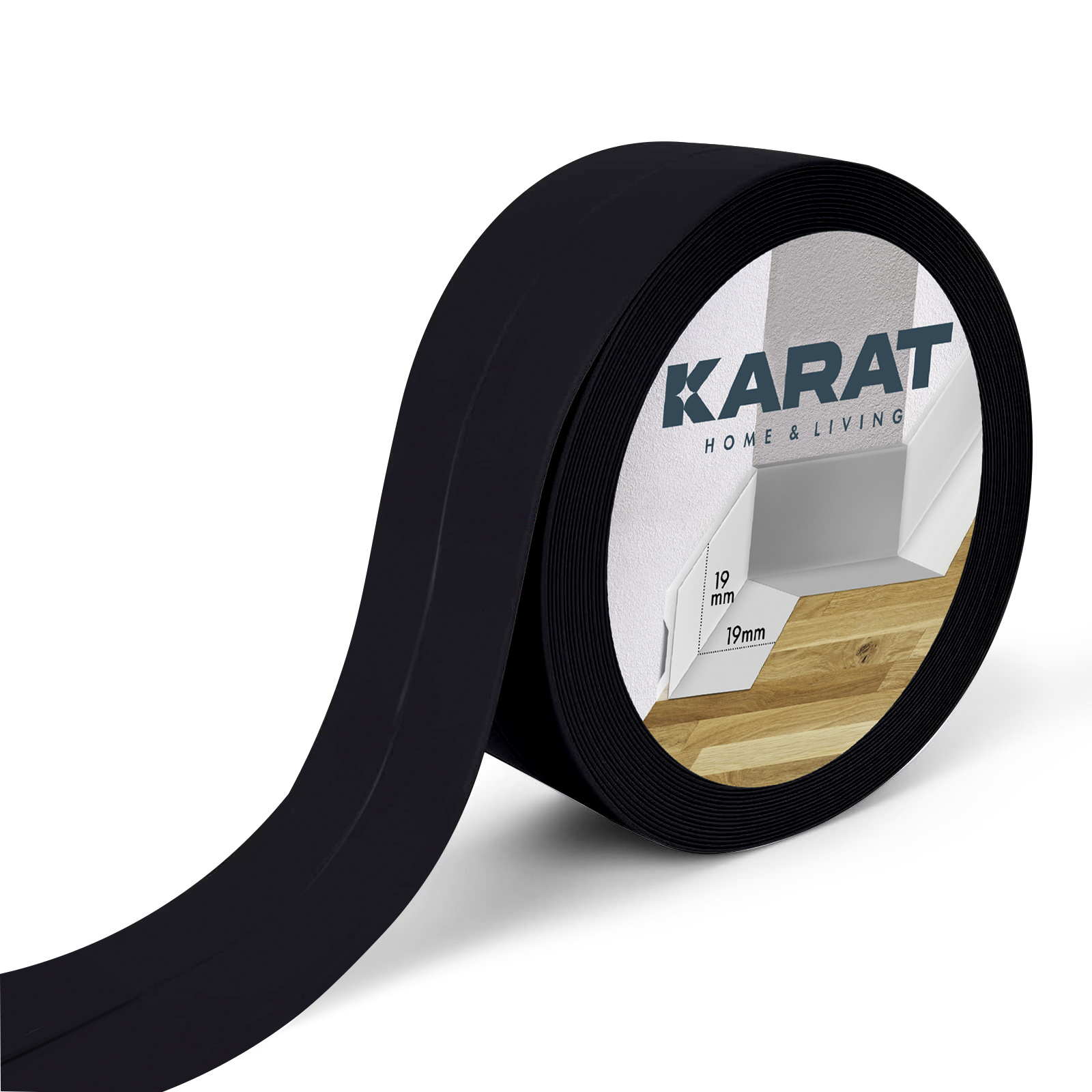 Karat Soft Skirting Board Riga - 19 X 19 Mm - Self-adhesive Folding Skirting - Pvc Skirting Board For Kitchen And Bathroom - Joint Sealing Tape - In 3 Colors & 3 Lengths
