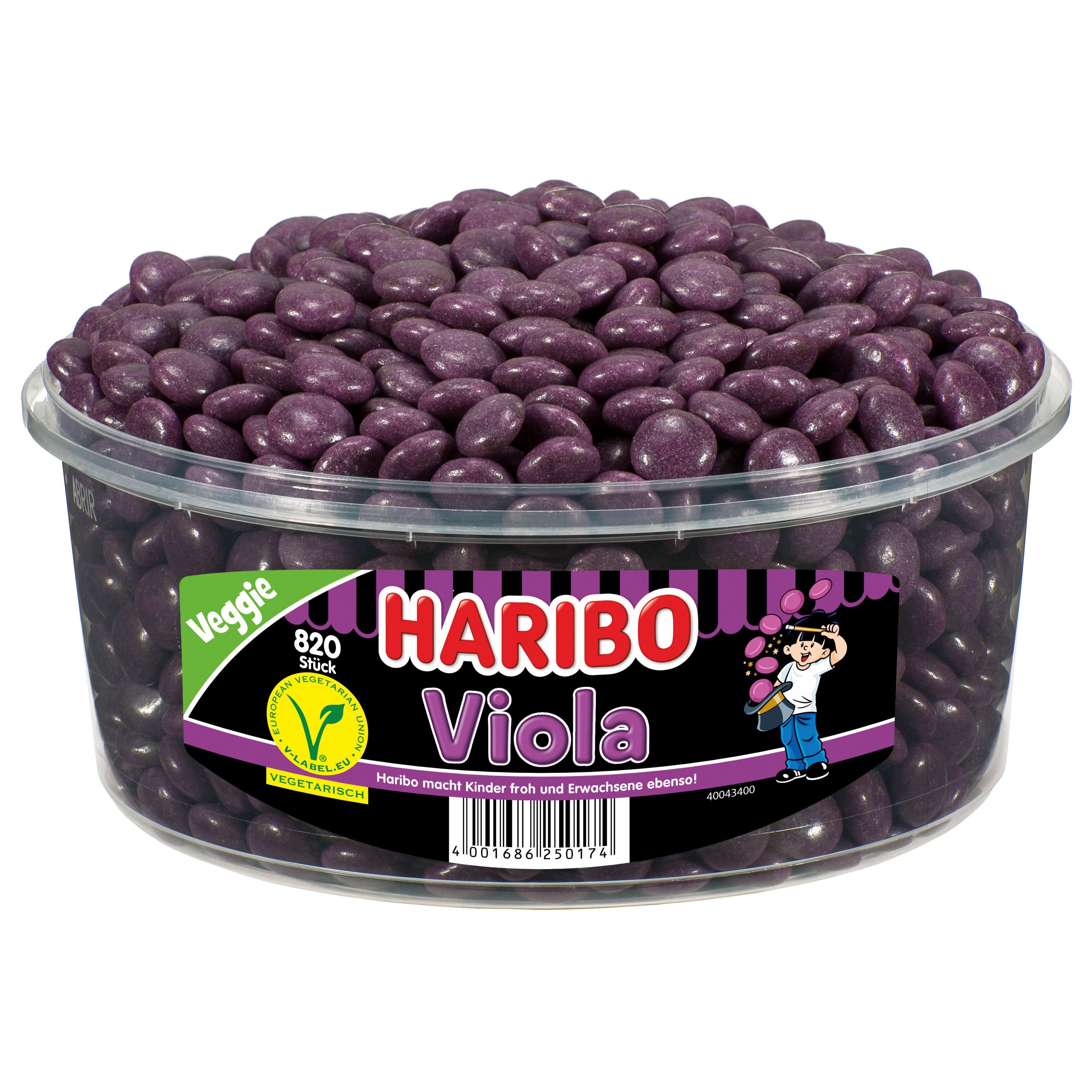Haribo Viola 1150g Tin Of Licorice Candy Fruit Gum For Kids, Party Or Office