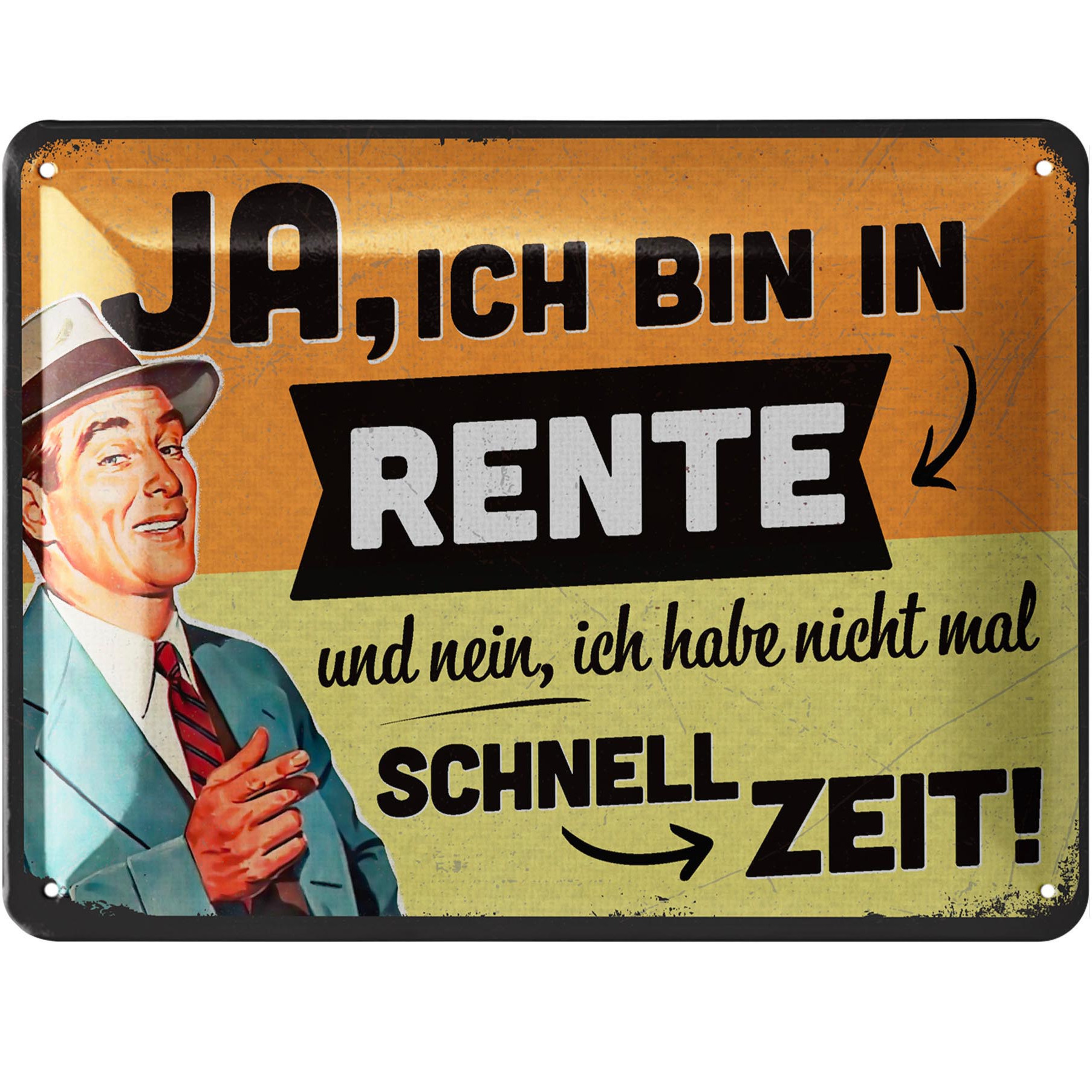 Image of Retirement Metal Sign – Pension Man – Retiree Sign, Retro Metal Sign, 15x20 Cm