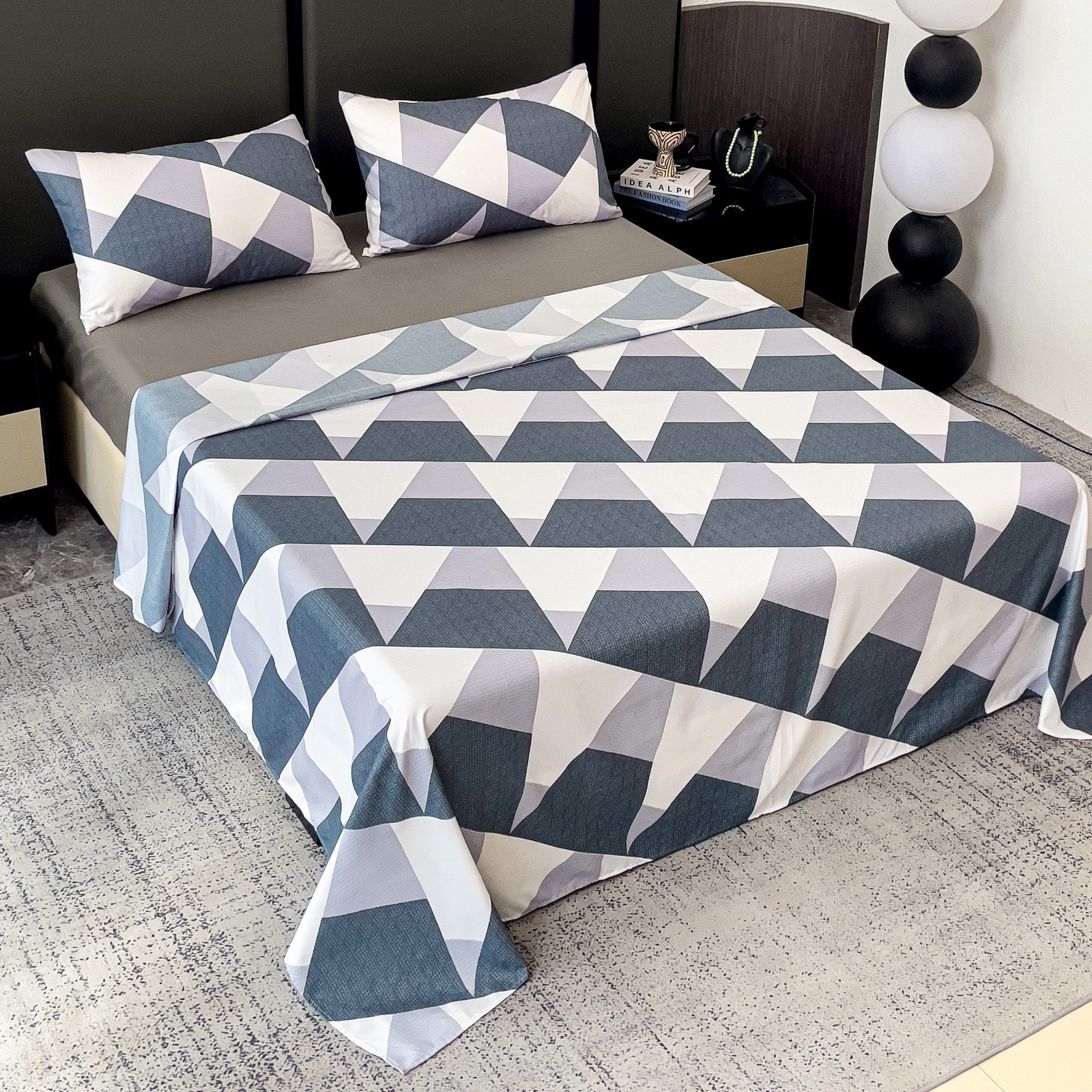 TEMU Juego de Sábanas de 3 o 4 Piezas con Estampado de , Juego de Cama y Transpirable, Sábana Encimera + Sábana Bajera Ajustable + Fundas de Almohada