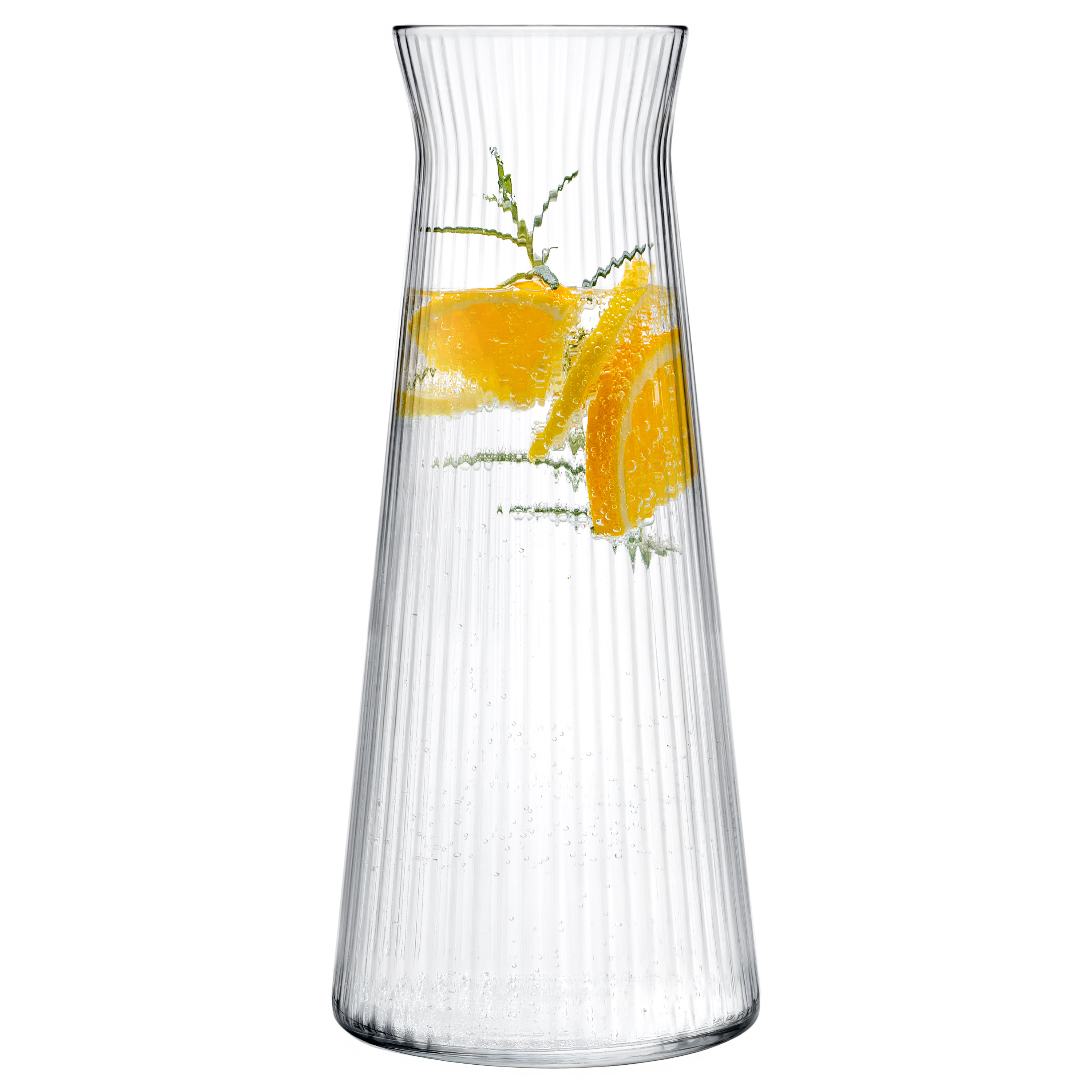 1l Water Carafe In – , Elegant Design With High-quality Ribbed Glass, Dishwasher Safe & Bpa-free, Carafe For Water, Juice, Beverages, Or As A Vase – In 1, 2, Or 3-piece Sets