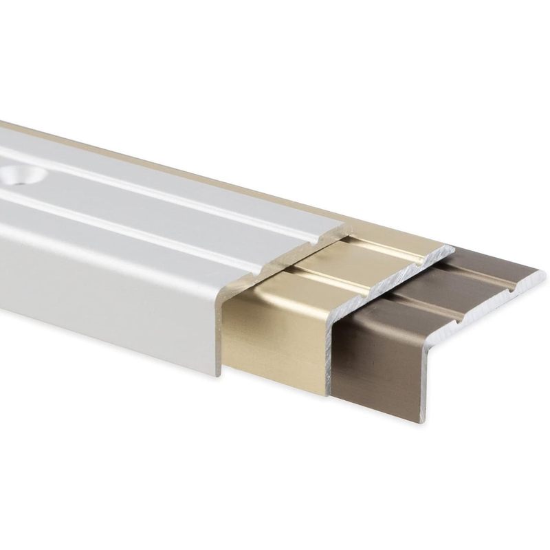 TEMU Floor Direct Angle Profile - 24.5 X 10 Mm - Length: 100 Cm - In - Finish For Stairs And Landings - Pre-drilled Or Self-adhesive - Aluminum Floor