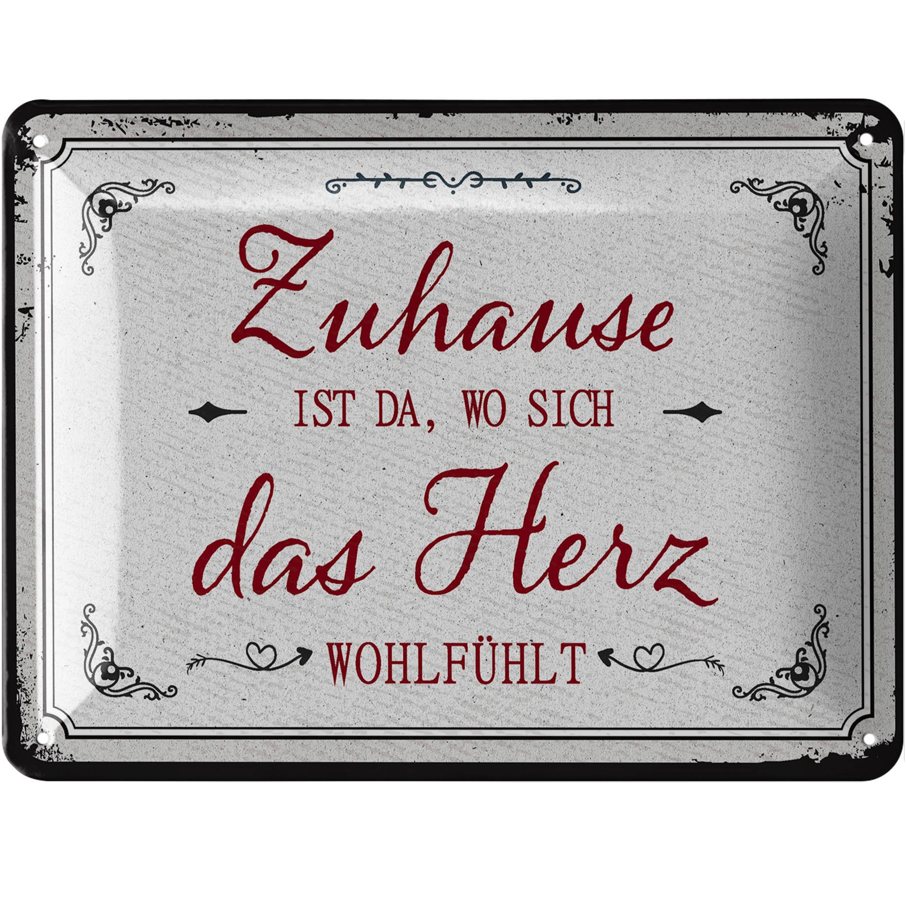 Image of Home Metal Sign – Housewarming Sign, Retro Metal Sign, 15x20 Cm