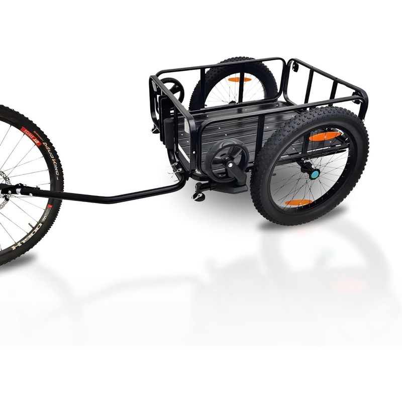 Image of 2-in-1 Bicycle Trailer Cargo Trailer Handcart - Aluminum Transport Trailer Bac502-100 Liter - Extra Wide 20" Pneumatic Tires - Max. 60kg - Trailer For 26-28" Bicycles - Handcart