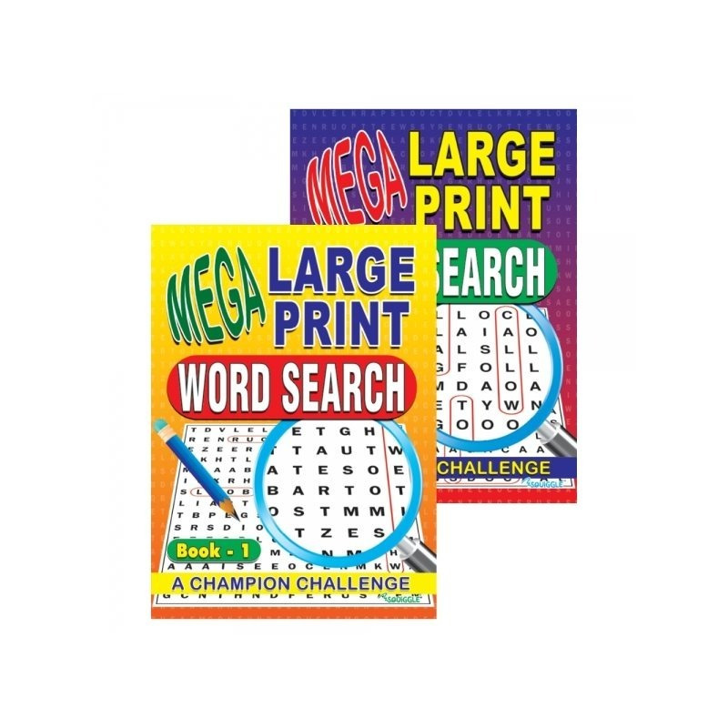 TEMU Squiggle - Mega Large Print Wordesarch - Over 200 Puzzles - Book 1 & 2