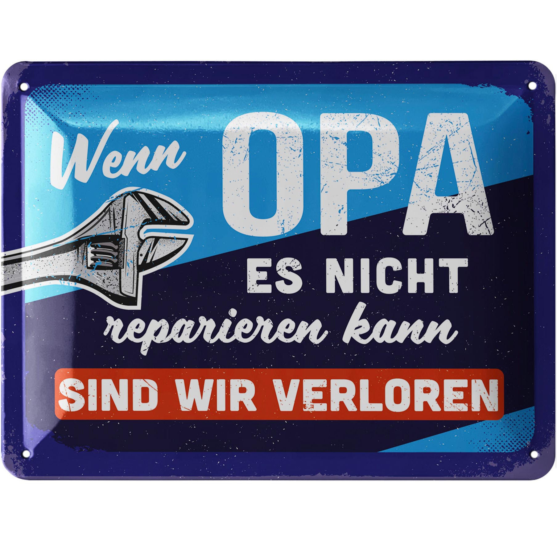 Image of Grandpa Metal Sign - If Grandpa Fix It, Lost! - Workshop Sign - Birthday Or Father's Day Gift For Grandpas - Retro Decor - Vintage Metal Sign, 15x20cm Classic Edition