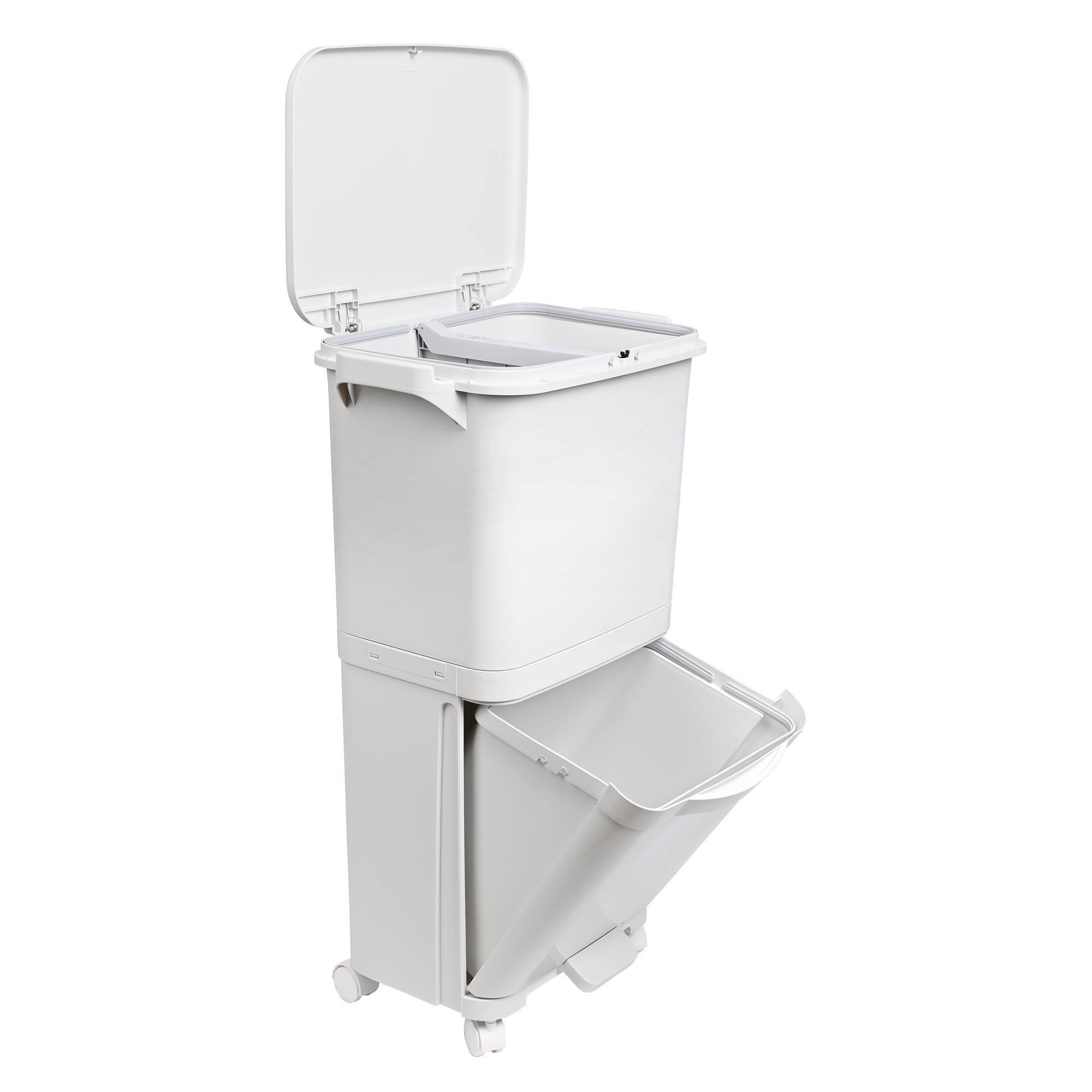 TEMU Papeleras de Reciclaje con Compartimentos, Pedal, Ruedas y Asa – 38 L y 42 L en Diferentes Colores