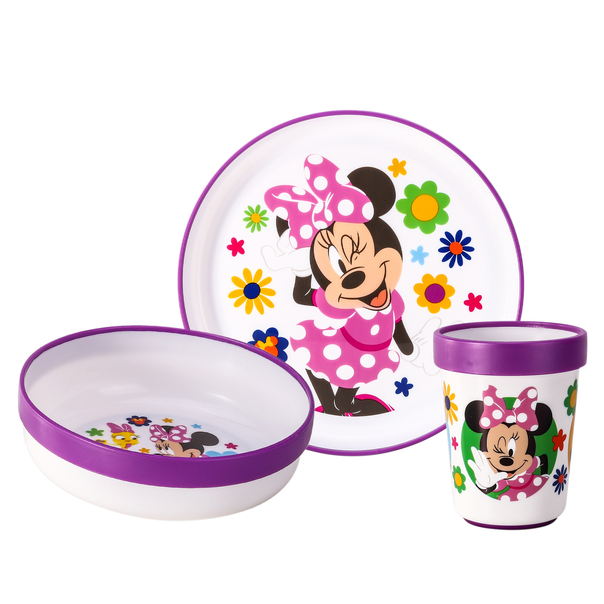 TEMU Mouse 3pcs Premium Kids Dinner Tableware Set Plate, Bowl & Tumbler, Bpa Free
