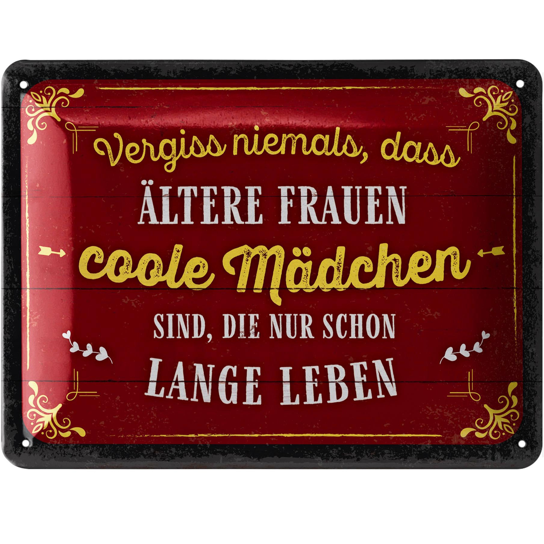 Image of Retro Tin Signs Who Live Long Vintage Metal Signs With Sayings As Wall Decor For Kitchen And Garden - Shabby Chic Decor Farmhouse Wood Look 15x20cm Classic Edition