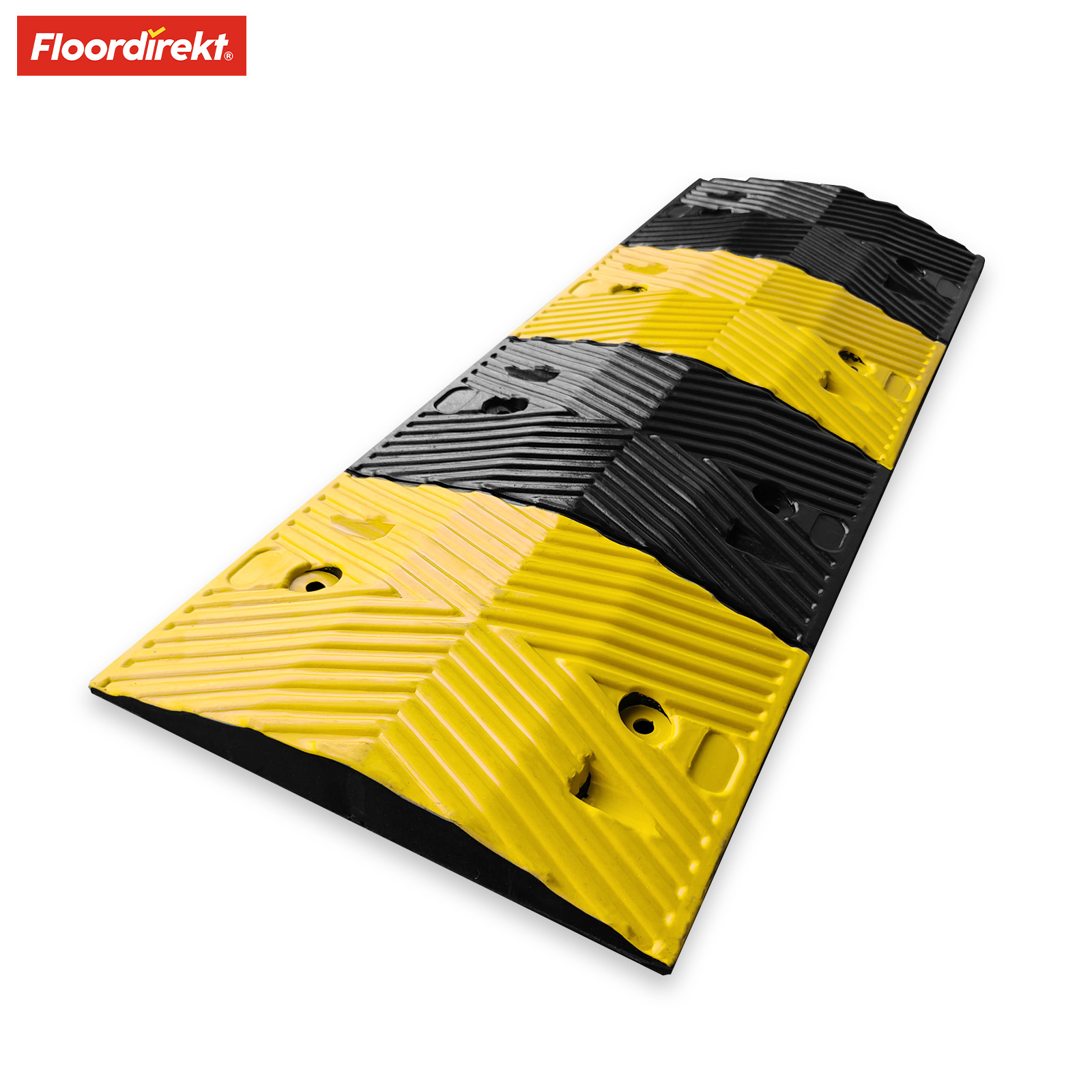 Floordirekt Rubber Floor Threshold Kenya 100x35x5 Cm - Black/yellow - Temporary Rubber Threshold