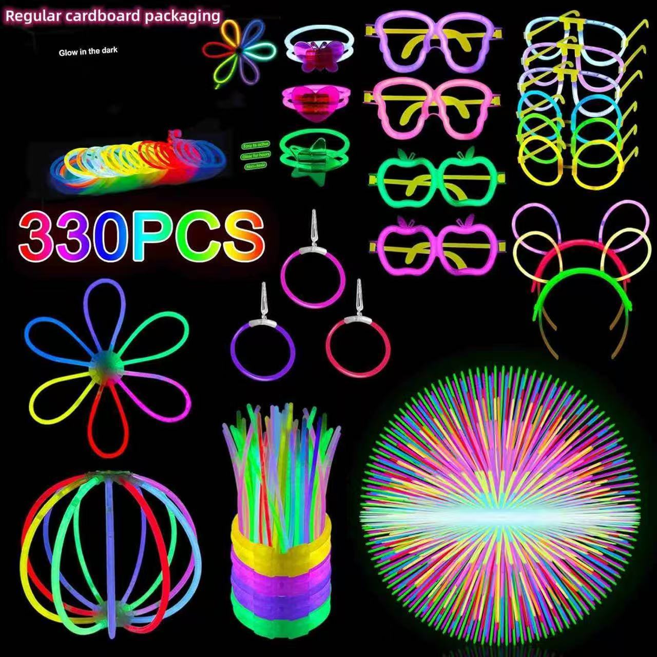 pack of 330 glow sticks party set neon glow sticks with 150 connections glow sticks black light decoration for children adults party decoration wedding bracelets halloween festivals regular packaging