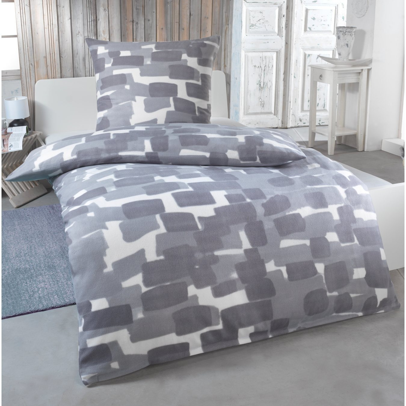 Image of Fleece Bedding Set 135×200 + 80×80 – & Warm, Thermal Winter Duvet Cover & Pillowcase With Zipper, 60°c Washable, Hypoallergenic – Set