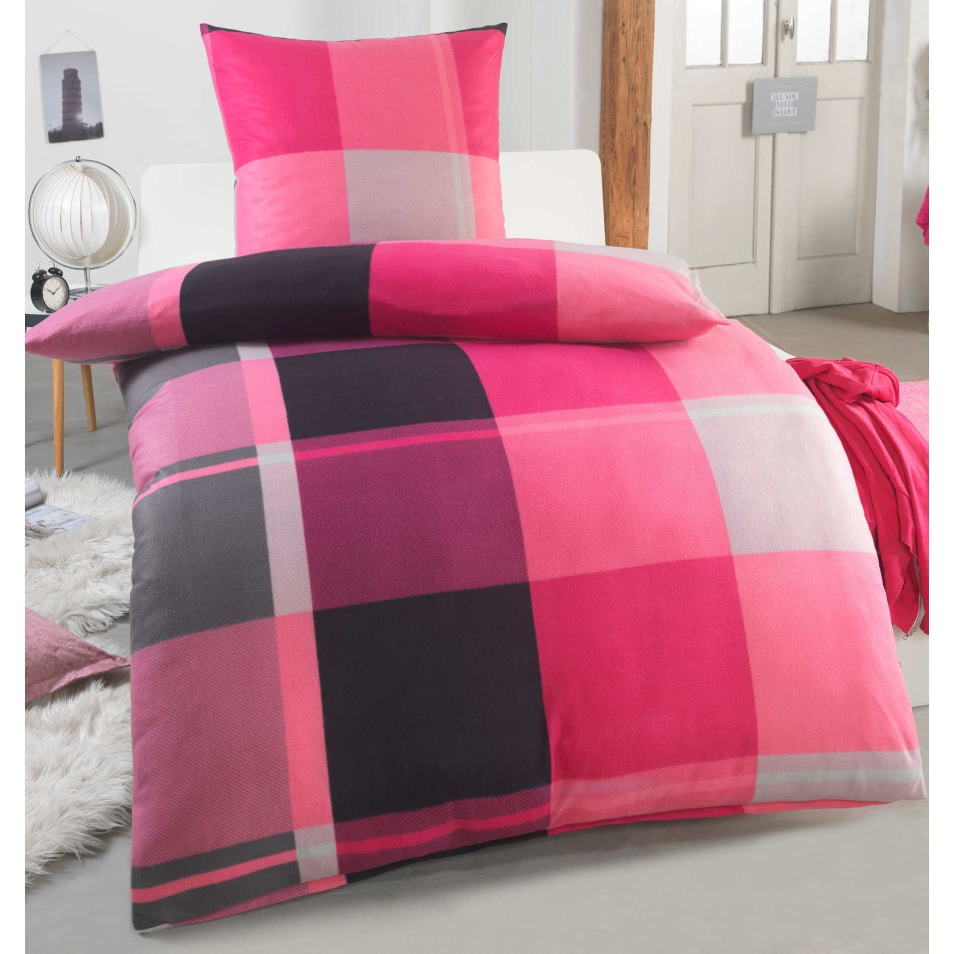 Image of Fleece Bedding - & Warm, Thermo Winter Duvet Cover & Pillowcase With Zipper, Washable At 60° C, -friendly - Set Sizes: 135×200 + 80×80 | 155×220 + 80×80 | 200×200 + 2× 80×80