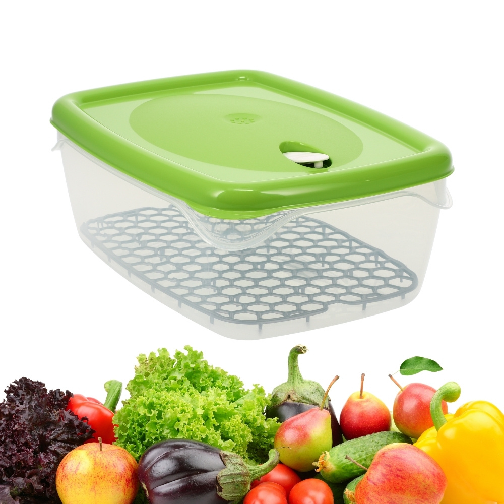 Fresh-keeping Cans With Lid Mealprep Boxes Steam Vent Cans With Lid Airtight Cutting Boxes For Refrigerator Plastic Freezer Cans With Drainage Grid