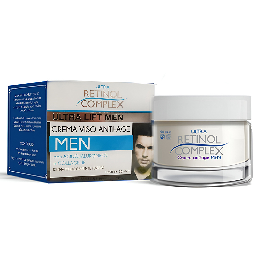 Ultra Retinol Kompleks Ultra Lift Muška Anti-Age Krema za Lice s Hijaluronskom Kiselinom, Hidratantna, Tonizirajuća i Učvršćujuća