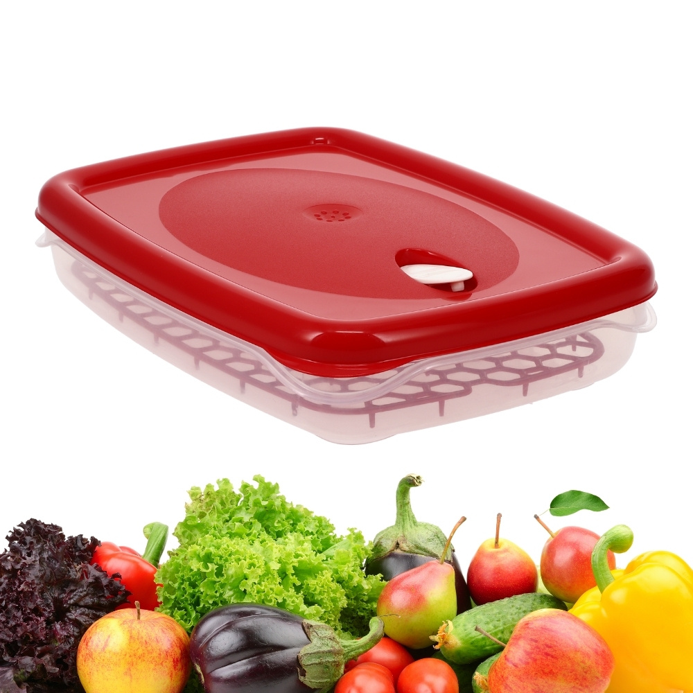 Fresh-keeping Cans With Lid Mealprep Boxes Steam Vent Cans With Lid Airtight Cutting Boxes For Refrigerator Plastic Freezer Cans With Drainage Grid