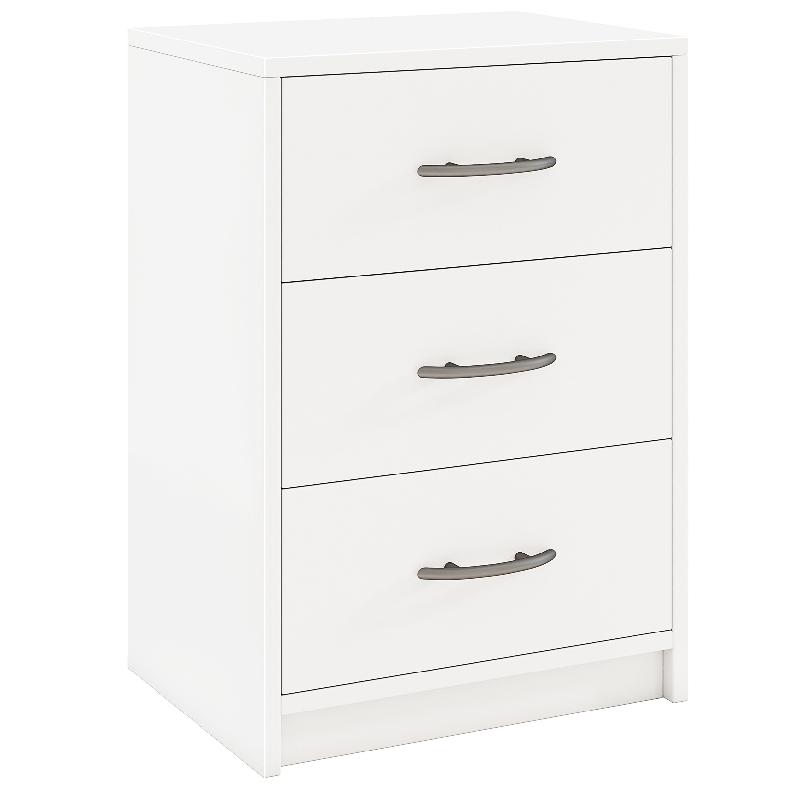 3-drawer Nightstand, Modern Bedside Table W/ Storage, Compact Floor Night Table End Table W/ Anti-toppling Kit, Wooden Accent Sofa Side Table For Living Room, Bedroom, Small Space, White
