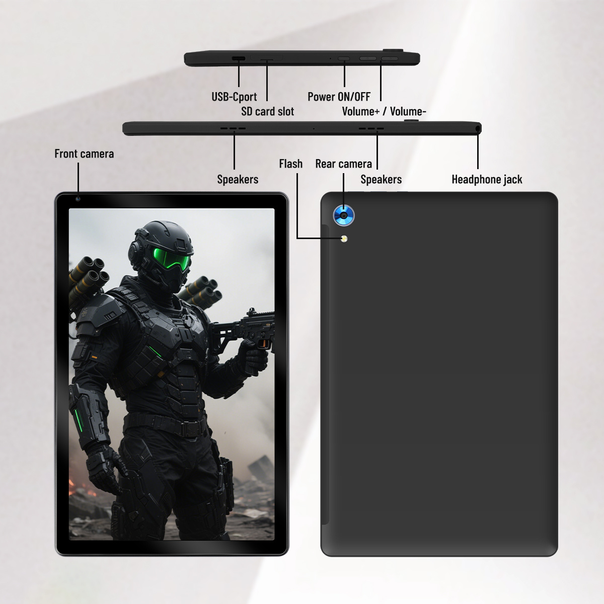 10.1 Inch Android 15 Tablet, Android Tablet, 24 (4+20)GB RAM, 128GB ROM,1TB Expandable, Face lD Unlock, Octa-Core, 5000mAh Battery, 5MP+8MP Dual Cameras, Tablet Only/Tablet with Keyboard,Mouse,Case,Stylus pen, NEWEST Tablet, Christmas gift, Halloween gift, Black