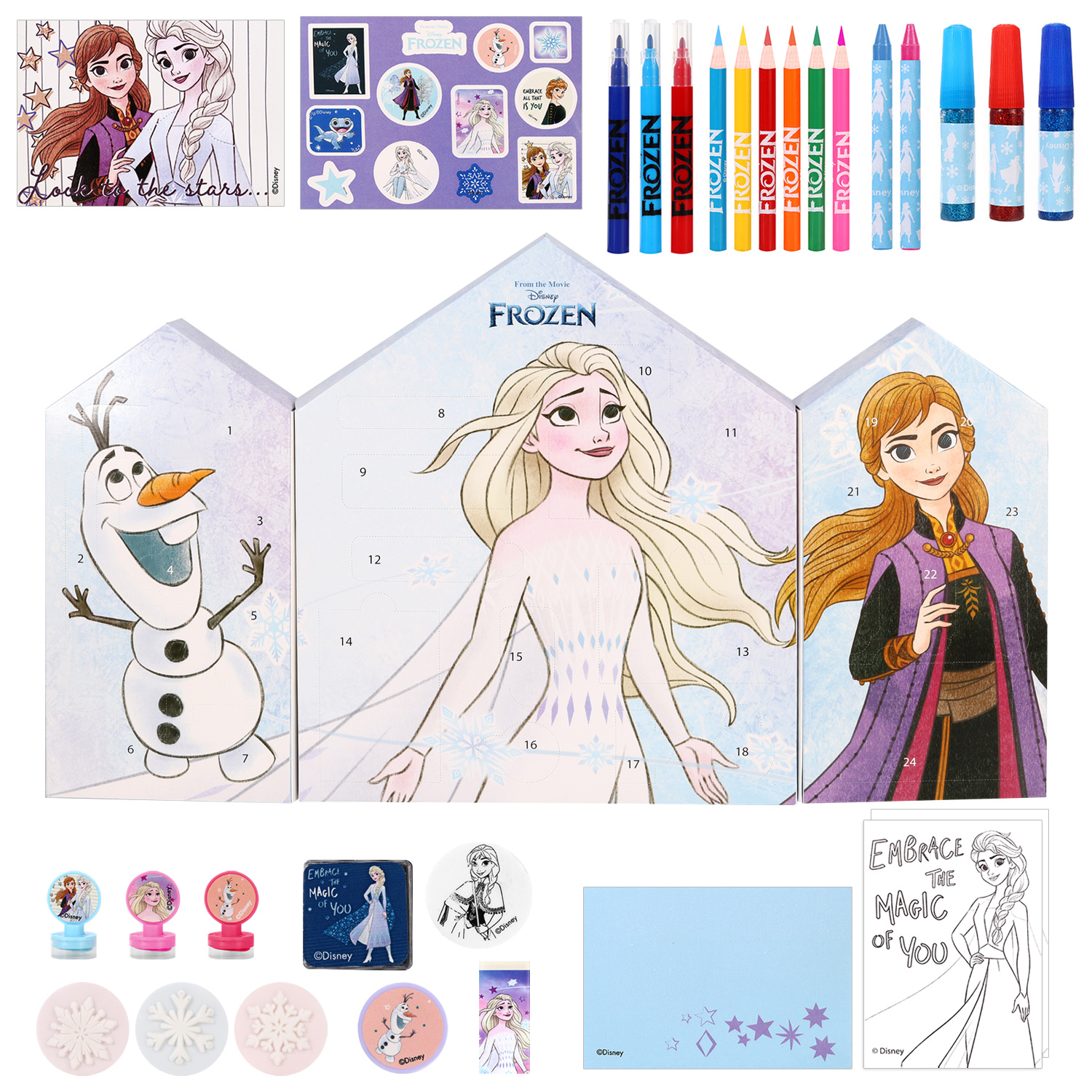 TEMU Frozen Advent Calendar & Craft Stationery Set Kids Children Christmas Countdown Fun