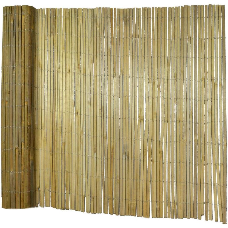 clôture écran en bambou floor direct brésil - longueur: 3 m - écran de jardin & pare-vent pour terrasse, jardin & balcon - poteaux en bambou   & séparé - disponible en 3 hauteurs - écran & pare-vent naturel