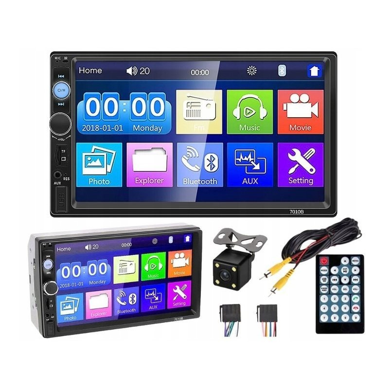 Car Radio Bluetooth Touchscreen 2din Camera Dashboard + Pilot