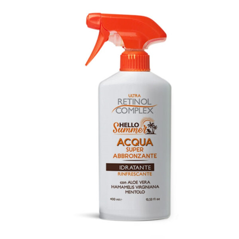 Super Tanning Water With Aloe Vera And Menthol – Hydrates, Refreshes, And Enhances Tan – Hello Summer Ultra Retinol Complex