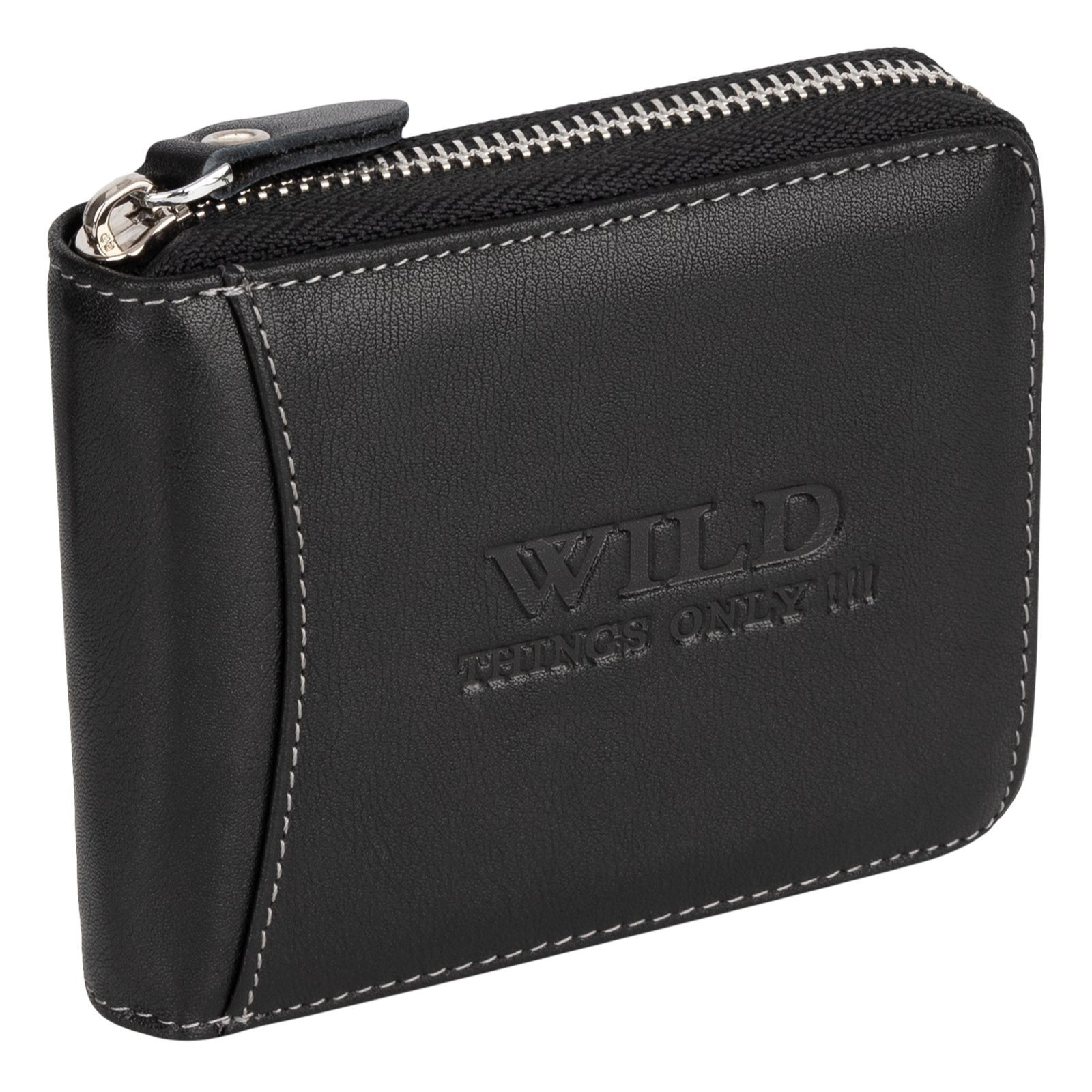 Men's Leather Wallet Rfid Horizontal Format Leather Wallet Black