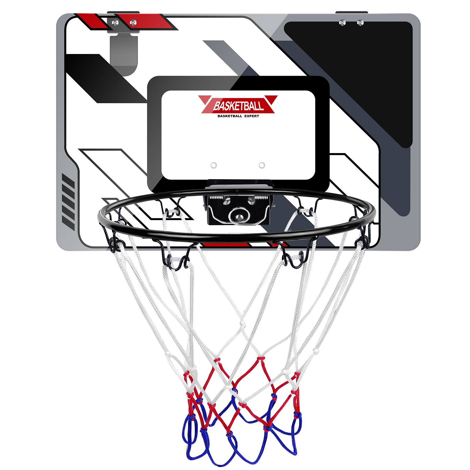 TEMU 16" X 10" Basketball Hoop Indoor, Over Door Basketball Hoop With Sturdy Backboard & Net, Big Basketball For Includes 1 Ball,air Pump Basketball
