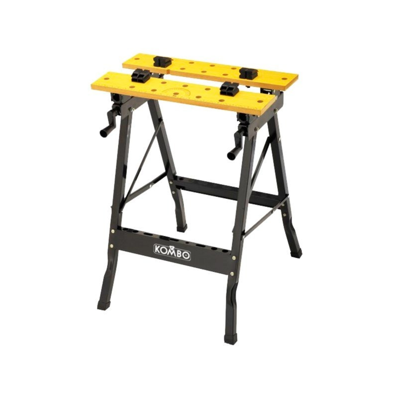 TEMU Buy A Folding Workbench With Adjustable Vice - 100 Kg Capacity, Metal Structure, Space-saving Foldable, 61x56x79h Cm - For Garage, Workshop,