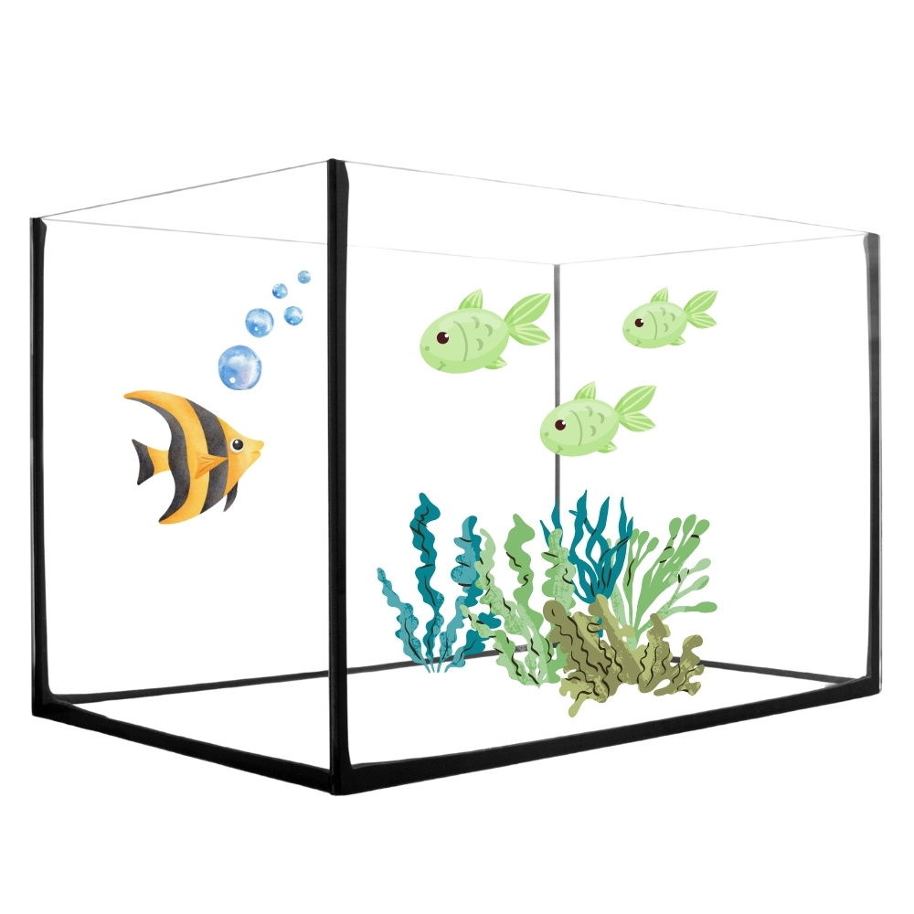 TEMU Aquarium Tank Rectangular Glass Aquarium Saltwater Aquarium Nano Aquarium Glass Tank Glass Aquarium Breeding Tank 50x30x30