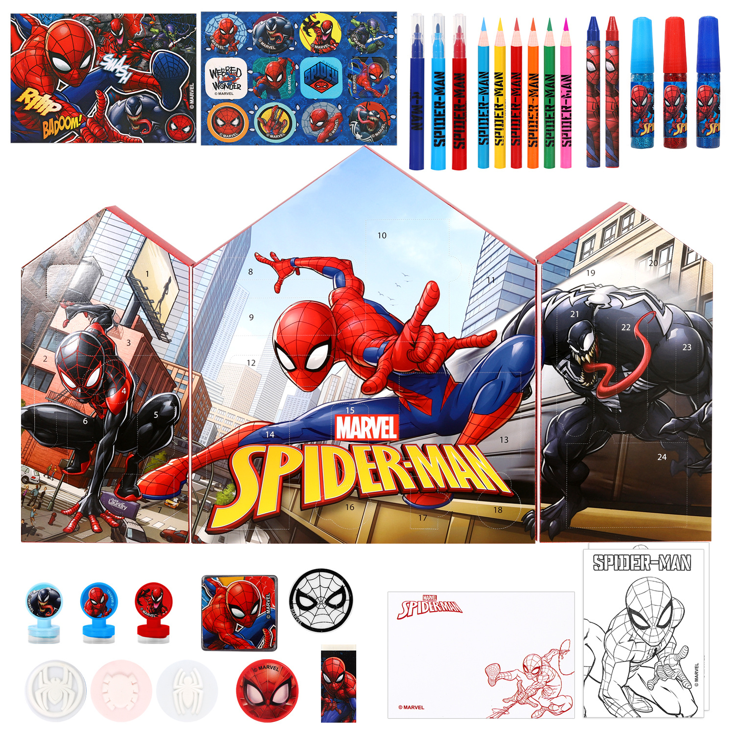 TEMU Spiderman Advent Calendar & Craft Stationery Set Kids Children Christmas Countdown Fun