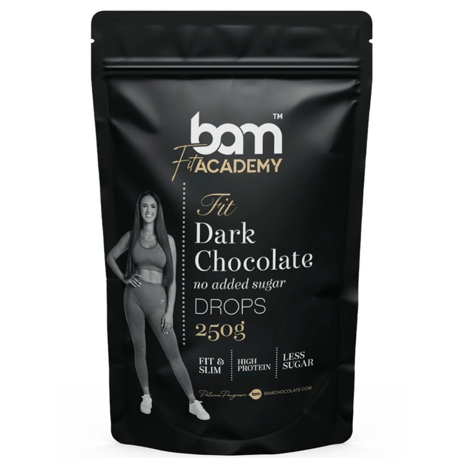 Image of Bam Dark Chocolate Drops 250 g - No Added Sugar - Healthy Snack - Low-calorie Treat - Baking & Snacking - Chocolate Drops