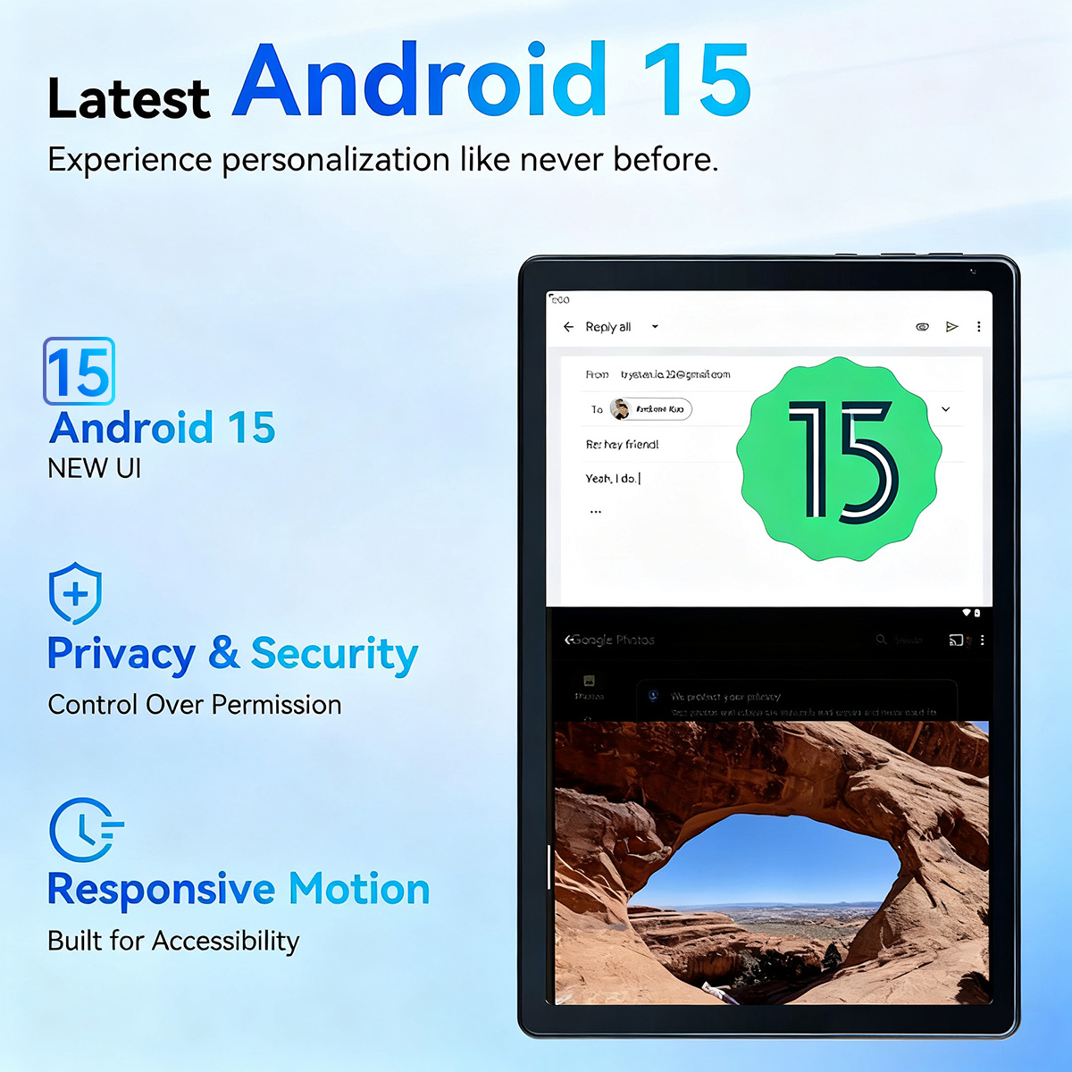 10.1 Inch Android 15 Tablet, Android Tablet, 24 (4+20)GB RAM, 128GB ROM,1TB Expandable, Face lD Unlock, Octa-Core, 5000mAh Battery, 5MP+8MP Dual Cameras, Tablet Only/Tablet with Keyboard,Mouse,Case,Stylus pen, NEWEST Tablet, Christmas gift, Halloween gift, Black
