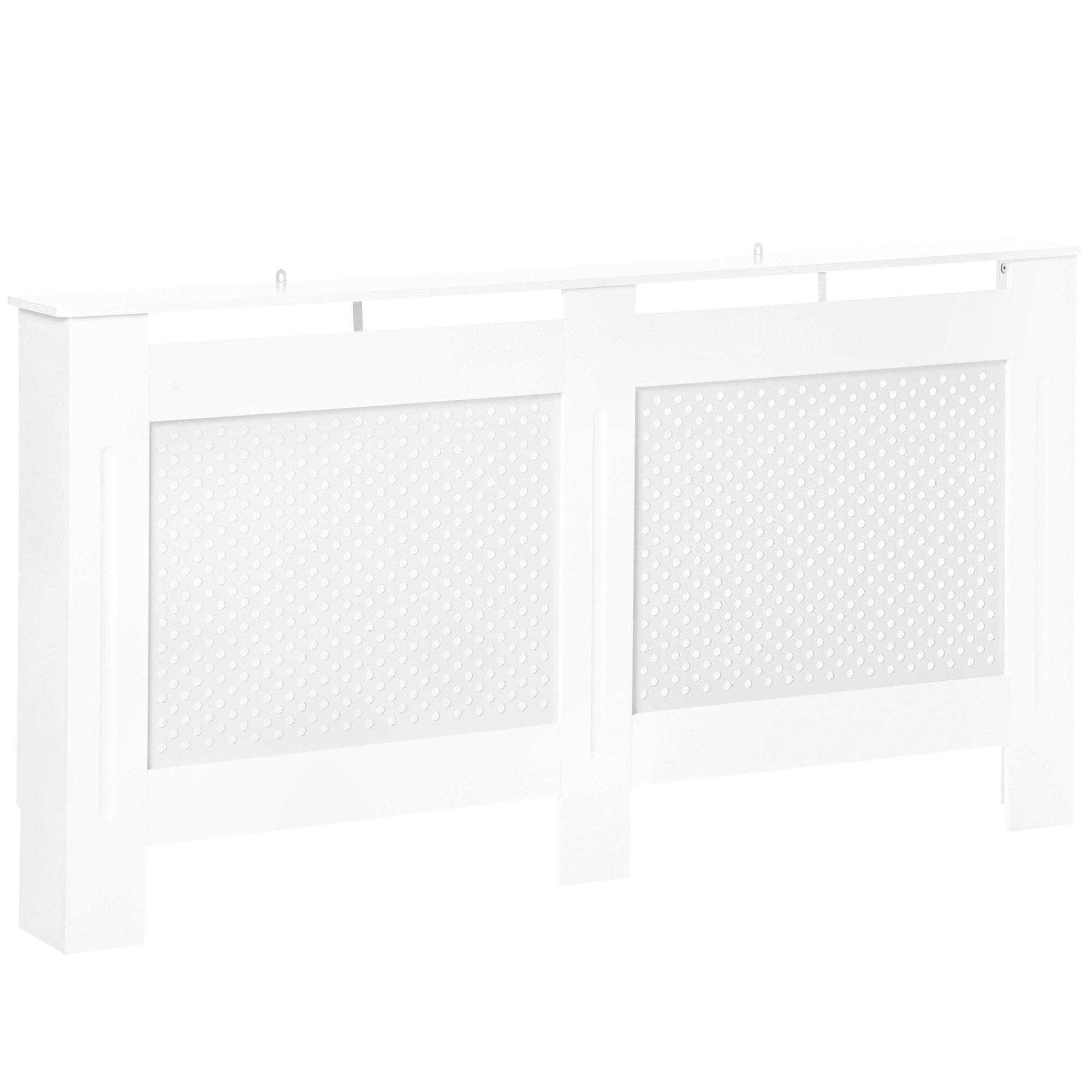 TEMU HOMCOM Cubre Radiadores, 151,5x19x82 cm, Cubierta para Radiador de MDF, con Estante Superior y Listones, para Salón, Dormitorio, Pasillo