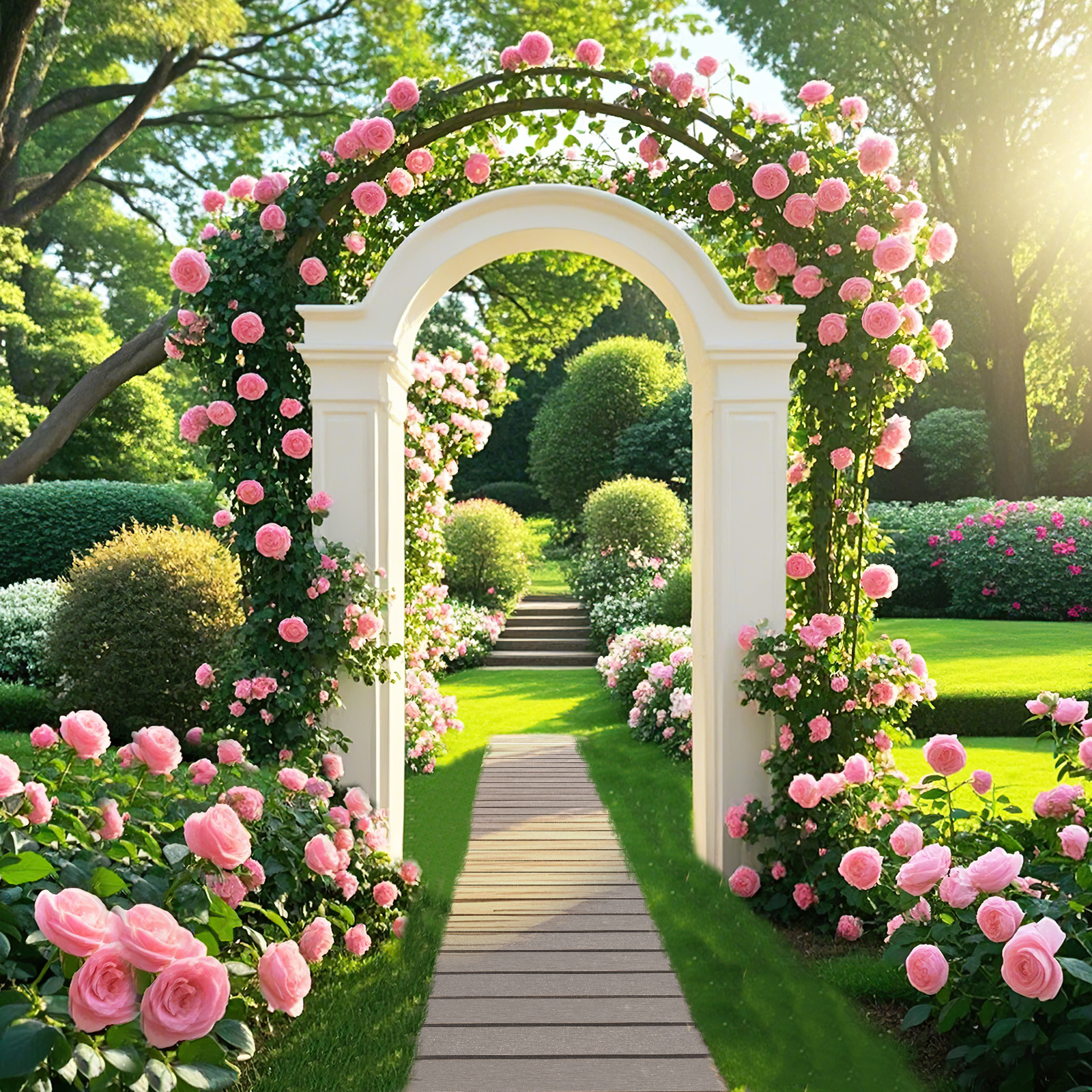 Outdoor Pathway, Garden Straight Walkways With Hdpe Frame, Carrying Handle, Decorative For Patio, Garden