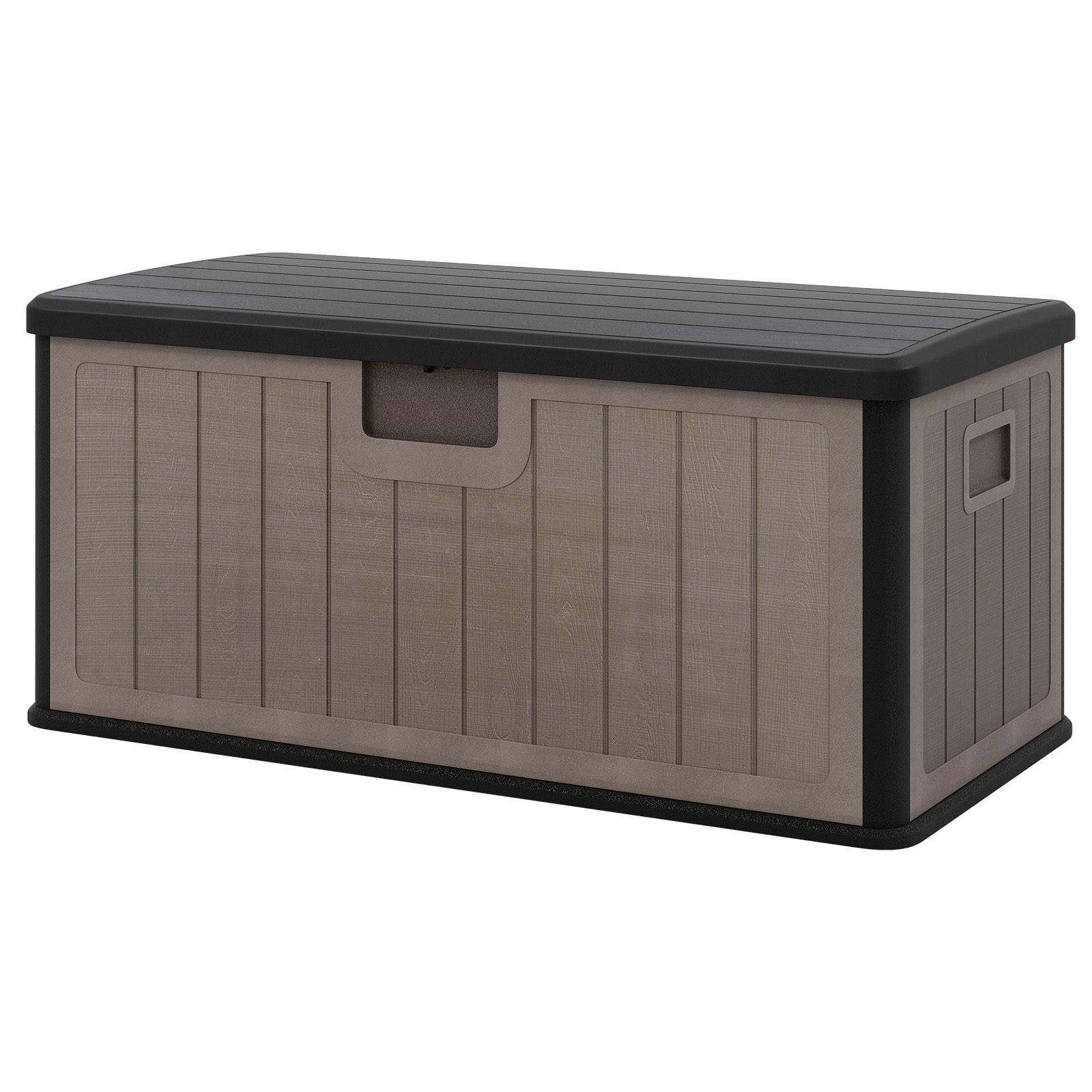 Image of 100 Gallon Large Deck Box, Indoor Outdoor Resin Storage Bench With Lockable Lid, Waterproof Storage Bin Container For Patio Furniture, Garden Tools, Pool Accessories, Cushions