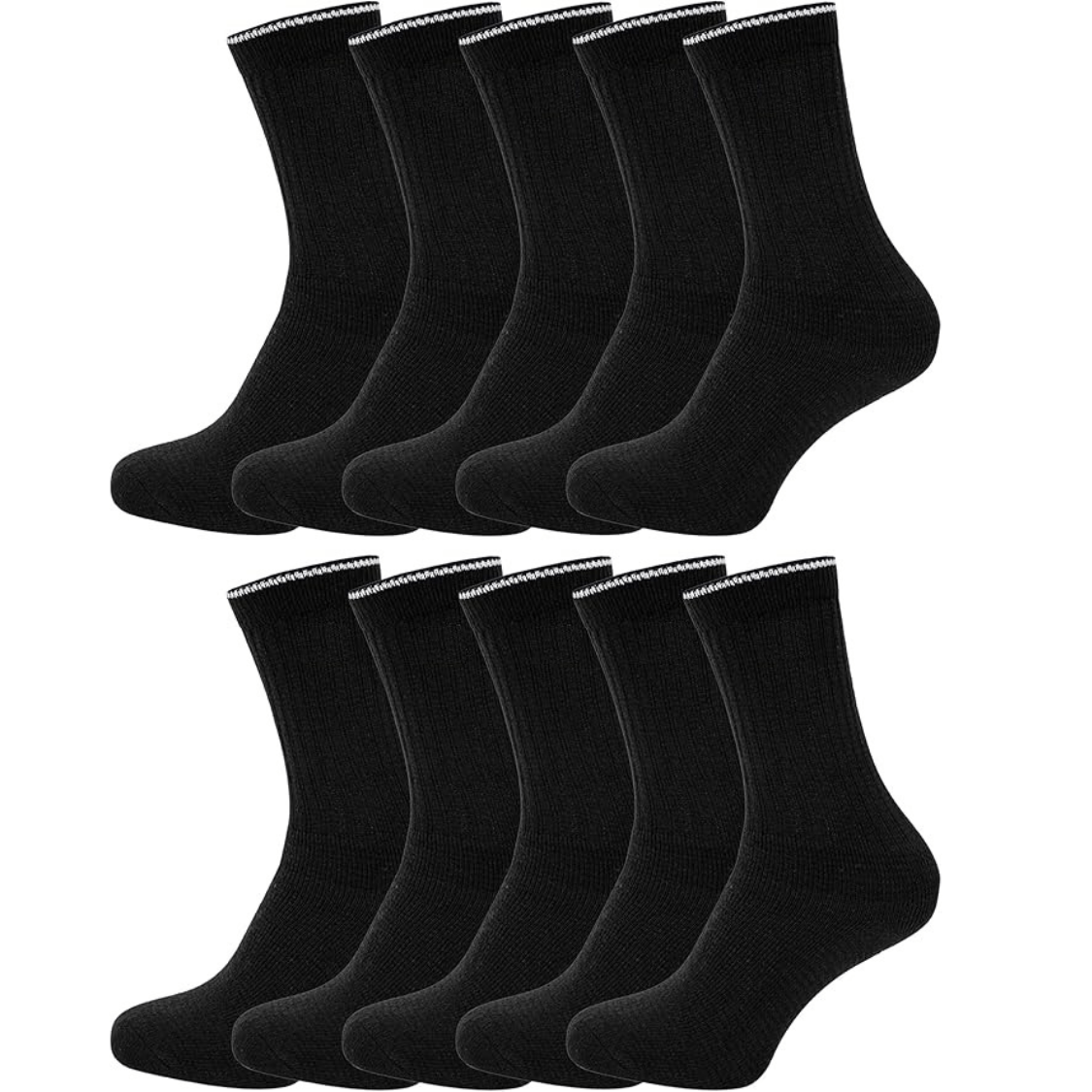 Image of 10 Pairs Unisex Socks Thick Cushioned Moisture Wicking Crew Boot Socks For Men Heavy Duty Workout Outdoor Sports Socks