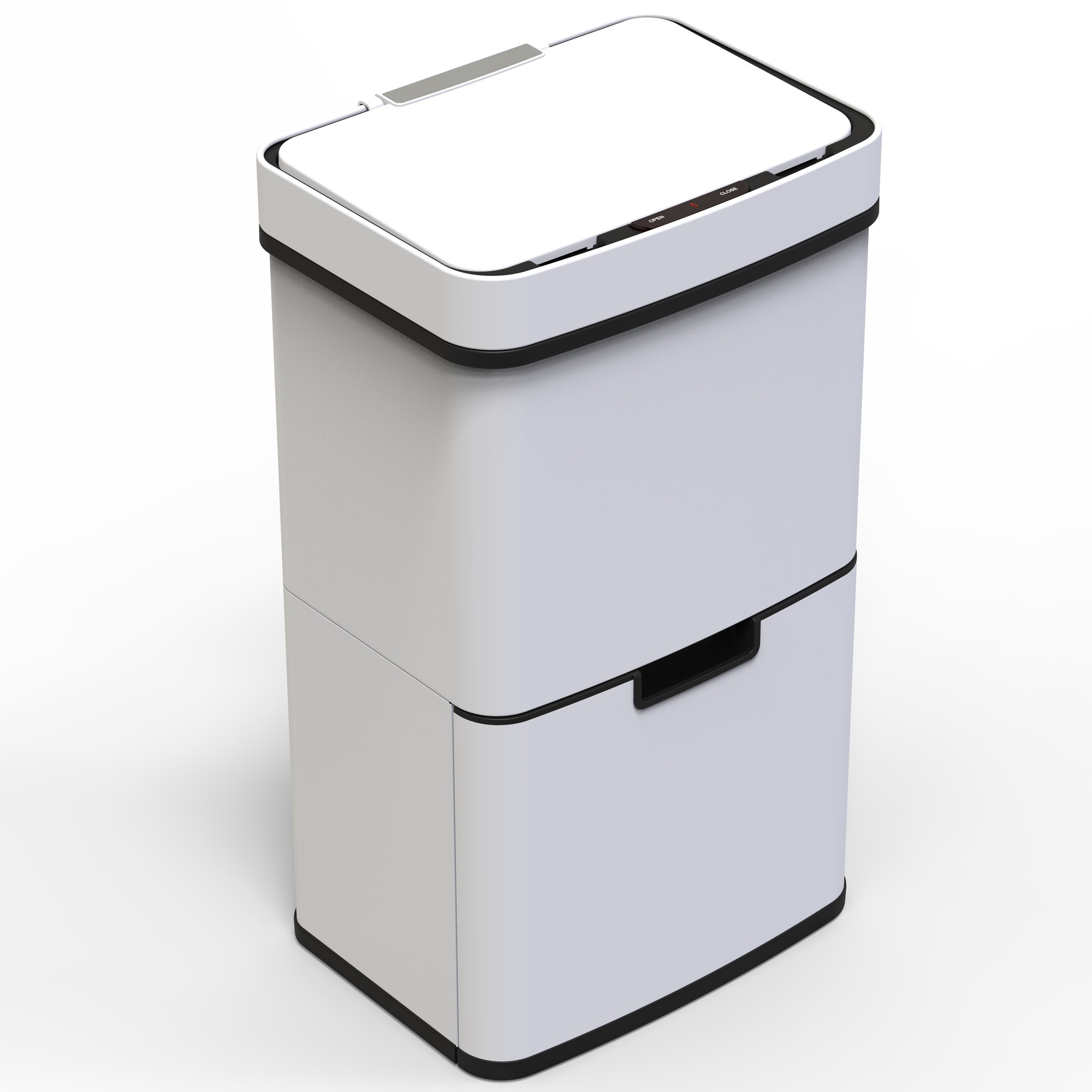 TEMU Automatic 3-way Waste Bin 75 L Narvik - Large Capacity (47 L High + 25 L Low) + 3 L Table Bucket, Opening (infrared Sensor), Silent Anti-odor
