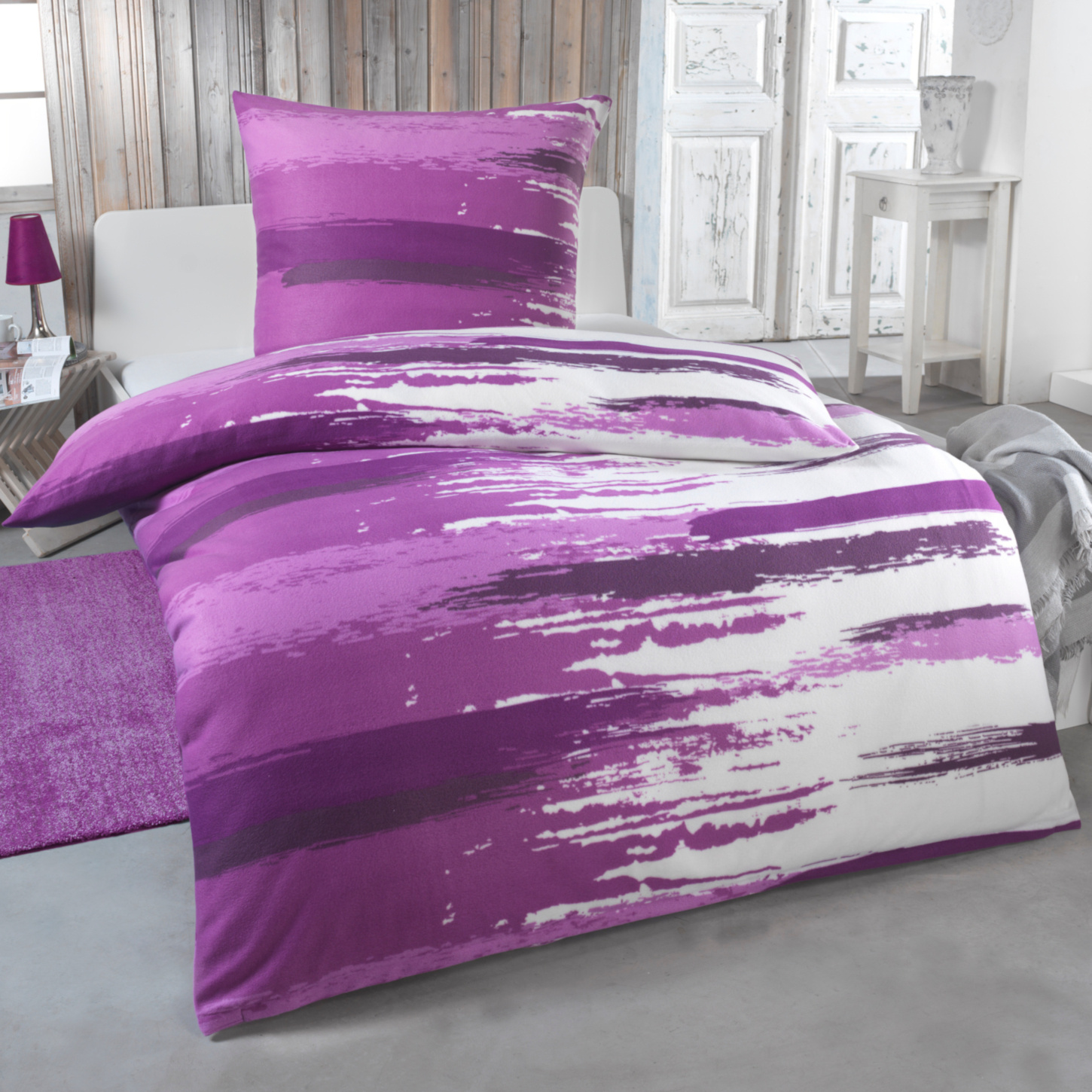 Fleece Bedding - & Warm, Thermal Winter Duvet Cover & Pillowcase With Zipper, Washable At 60° C, Allergy-friendly - Set Sizes: 135×200 + 80×80 | 155×220 + 80×80 | 200×200 + 2× 80×80