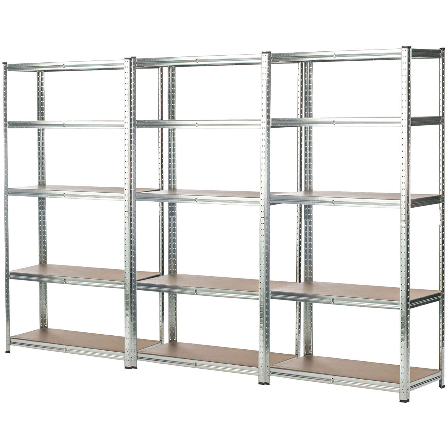 TEMU Set Of 3, Heavy Duty 5 Tier Garage Shelving Units | Metal Shelving Unit With 175kg Udl Per Shelf | Racking & Storage Solution For Shed, Garage &