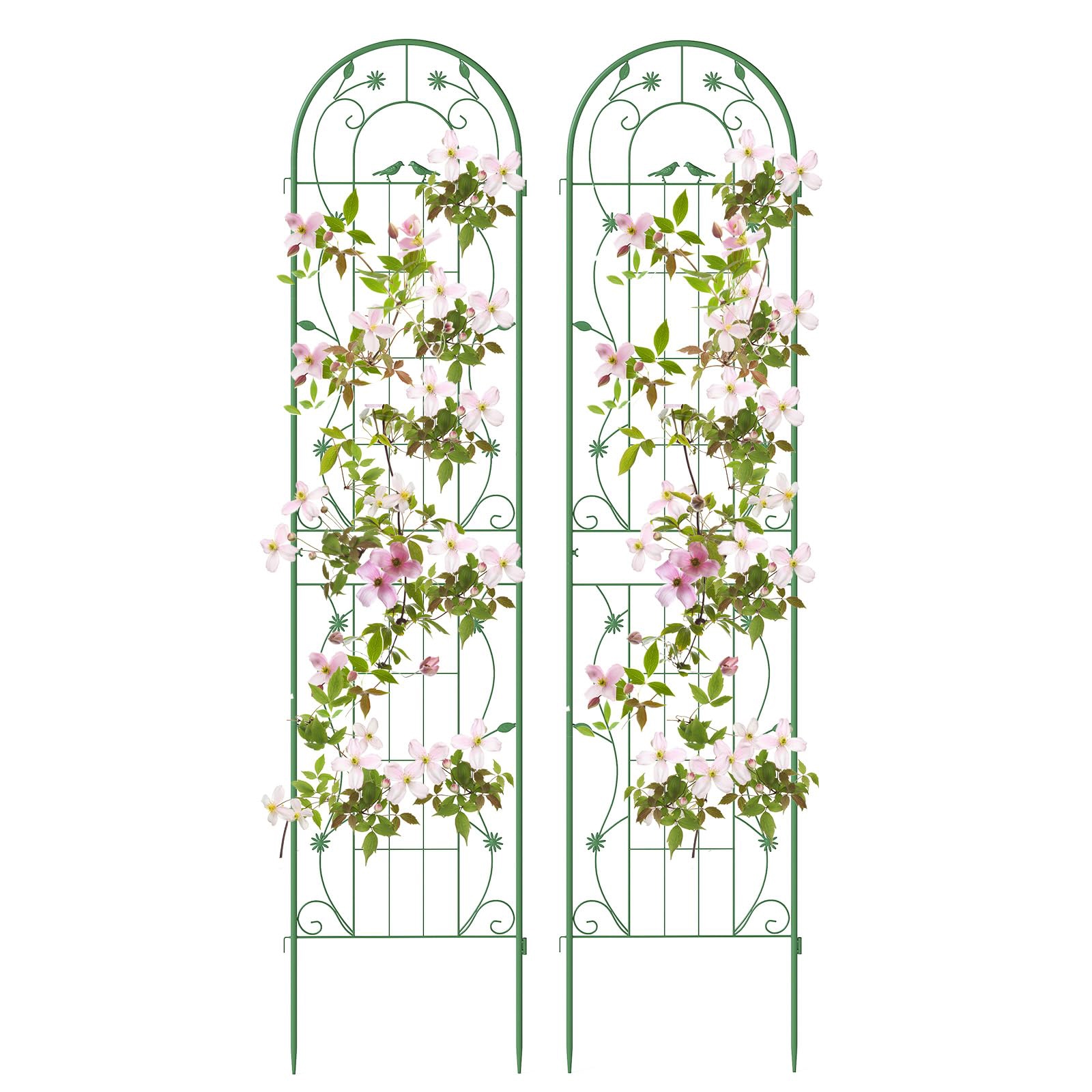 Image of 2 Pack 86.5" X 20" Metal Garden Trellis, Rustproof Plant Support For Climbing Plants, Roses, Vegetables, Potted Plants, Decorative Outdoor Trellis For Garden, Yard, Patio