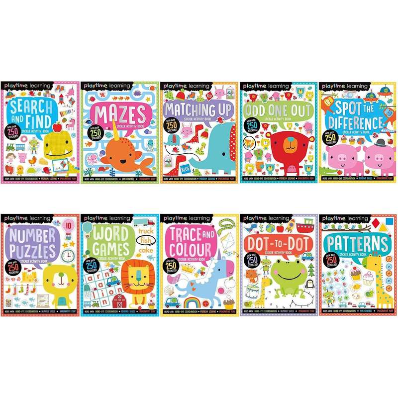 Playtime Learning Sticker Activity 10 Book Collection Set