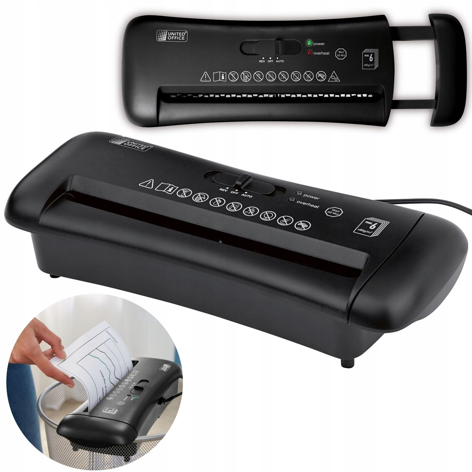 TEMU Black Office Paper And Document – Powerful Automatic Efficient United Office Uav 190 B2 – Destroys Paper, Cards, , Cds/dvds, And Credit Cards –